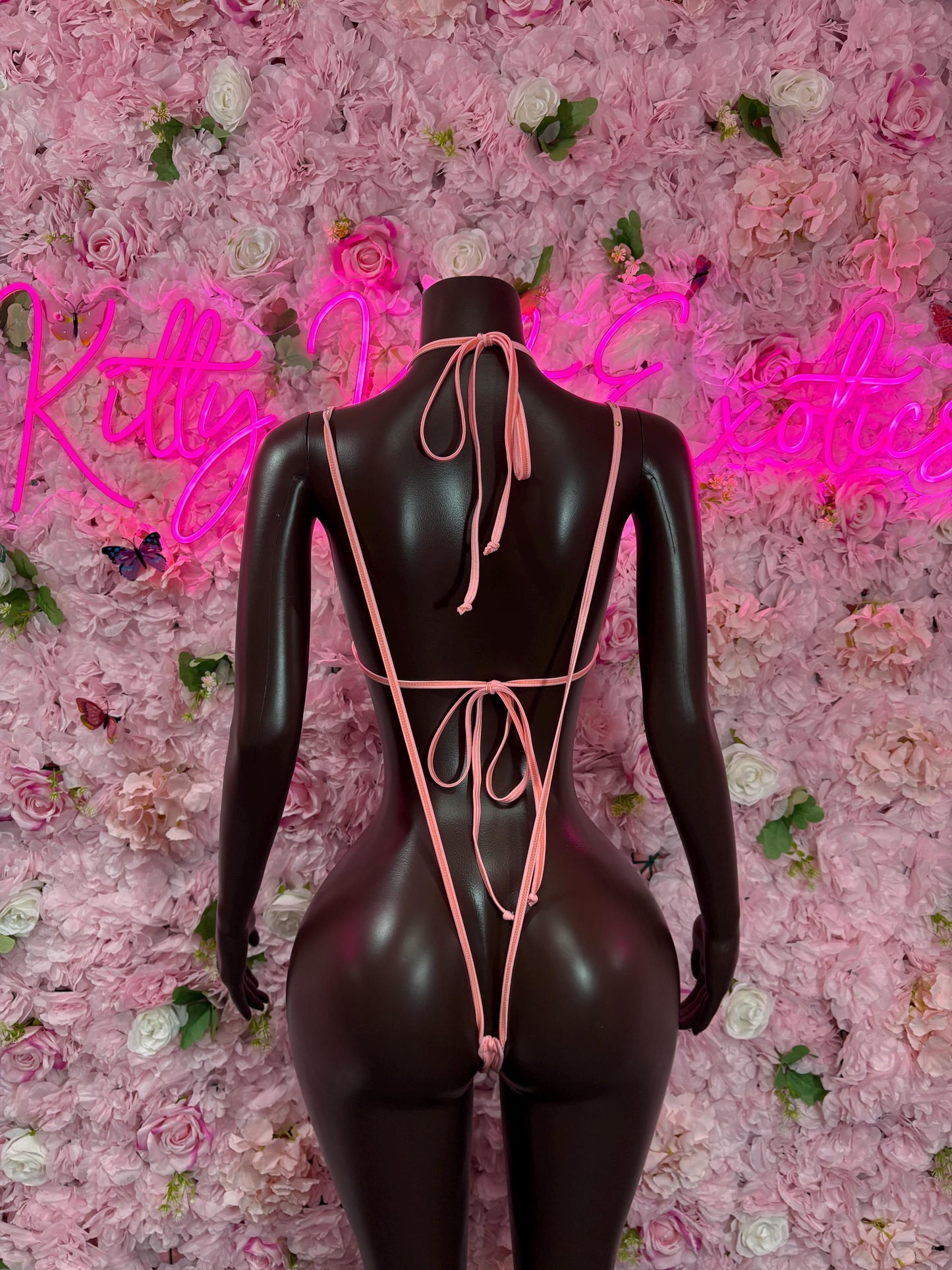 EDC Las Vegas One-Piece Pink Rhinestone Slingshot    Bartender  | Exotic Dancewear Festival wear Rave Outfit