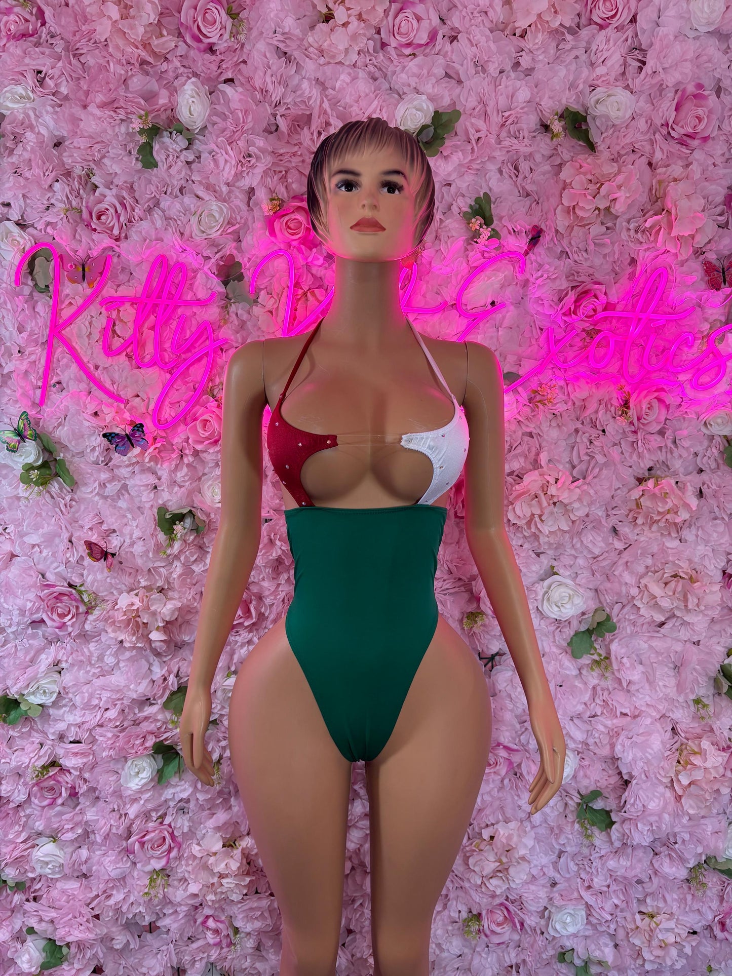 Cinco De Mayo Mexican Flag  Festive One Piece Swimsuit Outfit for Party, Parade, or Beach  Mexico Colors Patriotic Festival