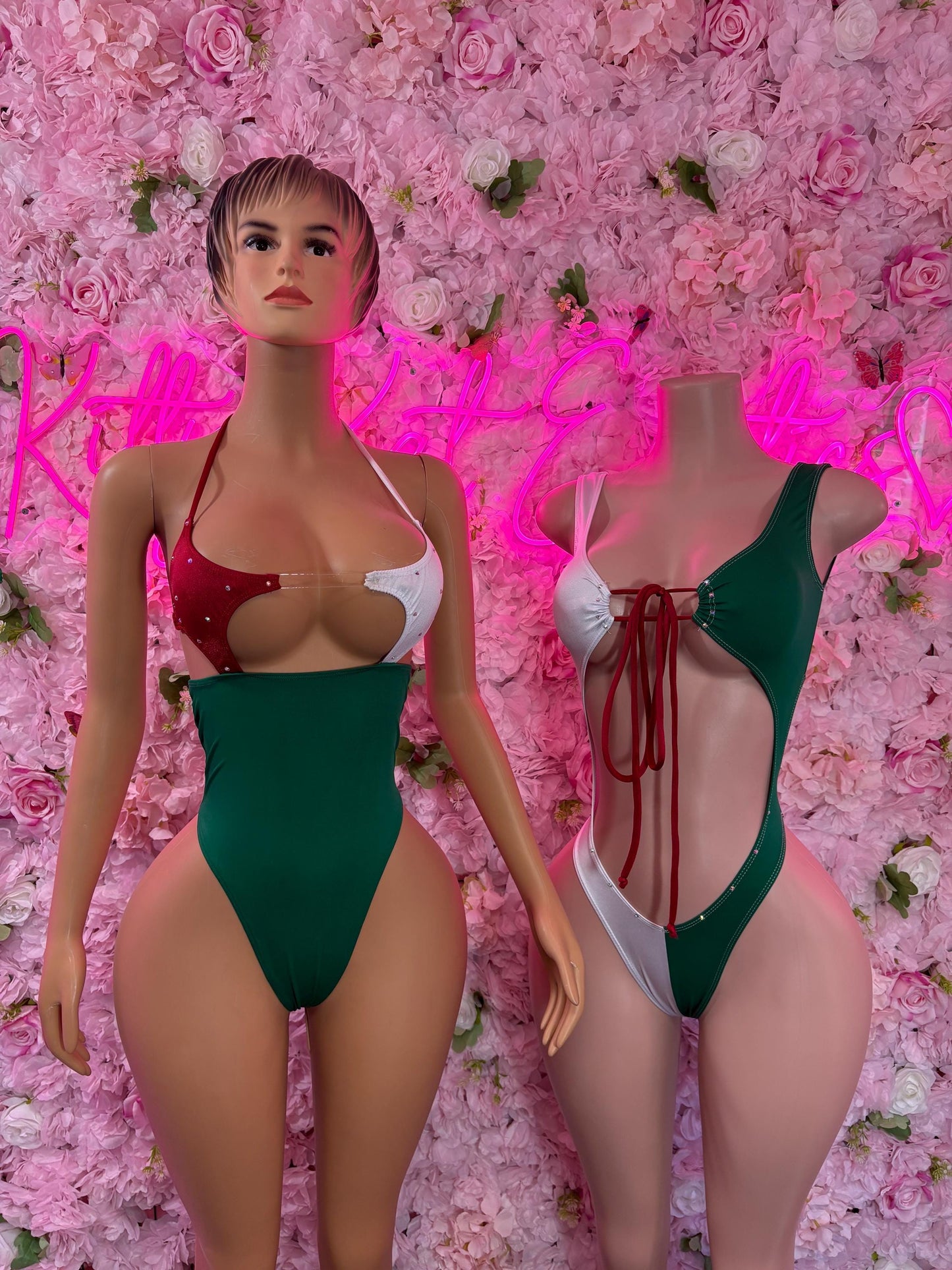 Cinco De Mayo Mexican Flag Bikini Set  Festive One Piece Swimsuit Outfit for Party, Parade, or Beach  Mexico Colors Festival Wear