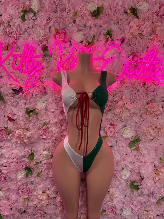 Cinco De Mayo Mexican Flag Bikini Set  Festive One Piece Swimsuit Outfit for Party, Parade, or Beach  Mexico Colors Festival Wear