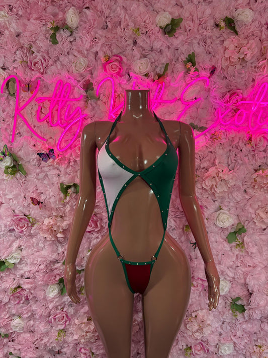 Cinco De Mayo Mexican Flag Bikini Set  Festive One Piece Swimsuit Outfit for Party, Parade, or Beach  Mexico Colors Festival Wear