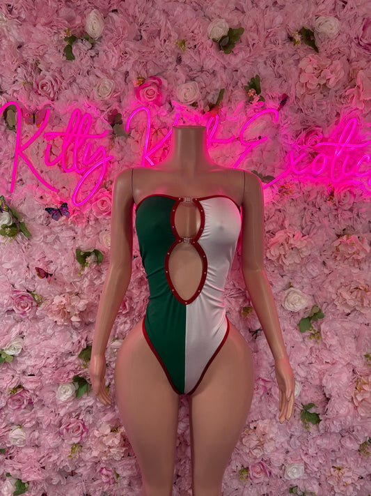 Cinco De Mayo Mexican Flag Bikini Set  Festive One Piece Swimsuit Outfit for Party, Parade, or Beach  Mexico Colors Festival Wear