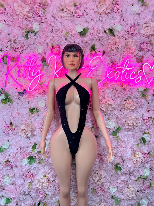 Bartender Outfit One Piece Black Bodysuit  Ravewear - Sexy Festival Outfit, Clubwear, Performance Costume, EDM Party Wear