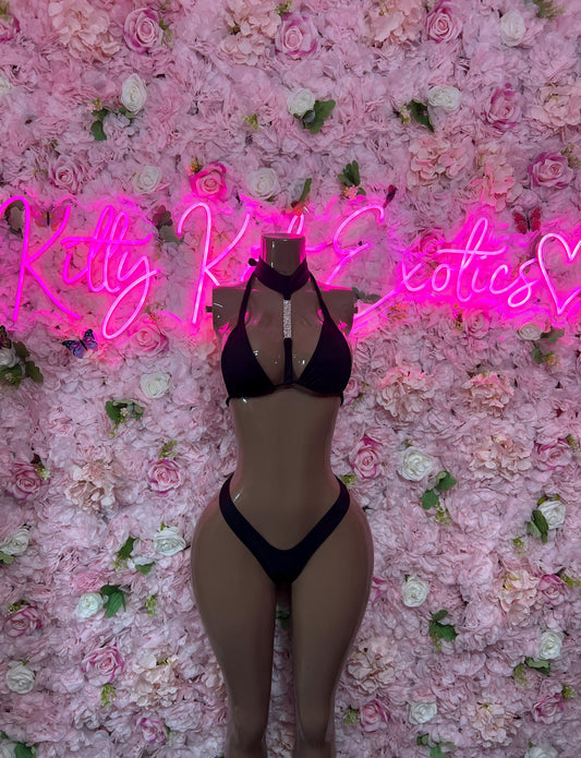 Bottlegirl Outfit Two Piece Black Bodysuit  Ravewear - Sexy Festival Outfit, Clubwear, Performance Costume, EDM Party Wear