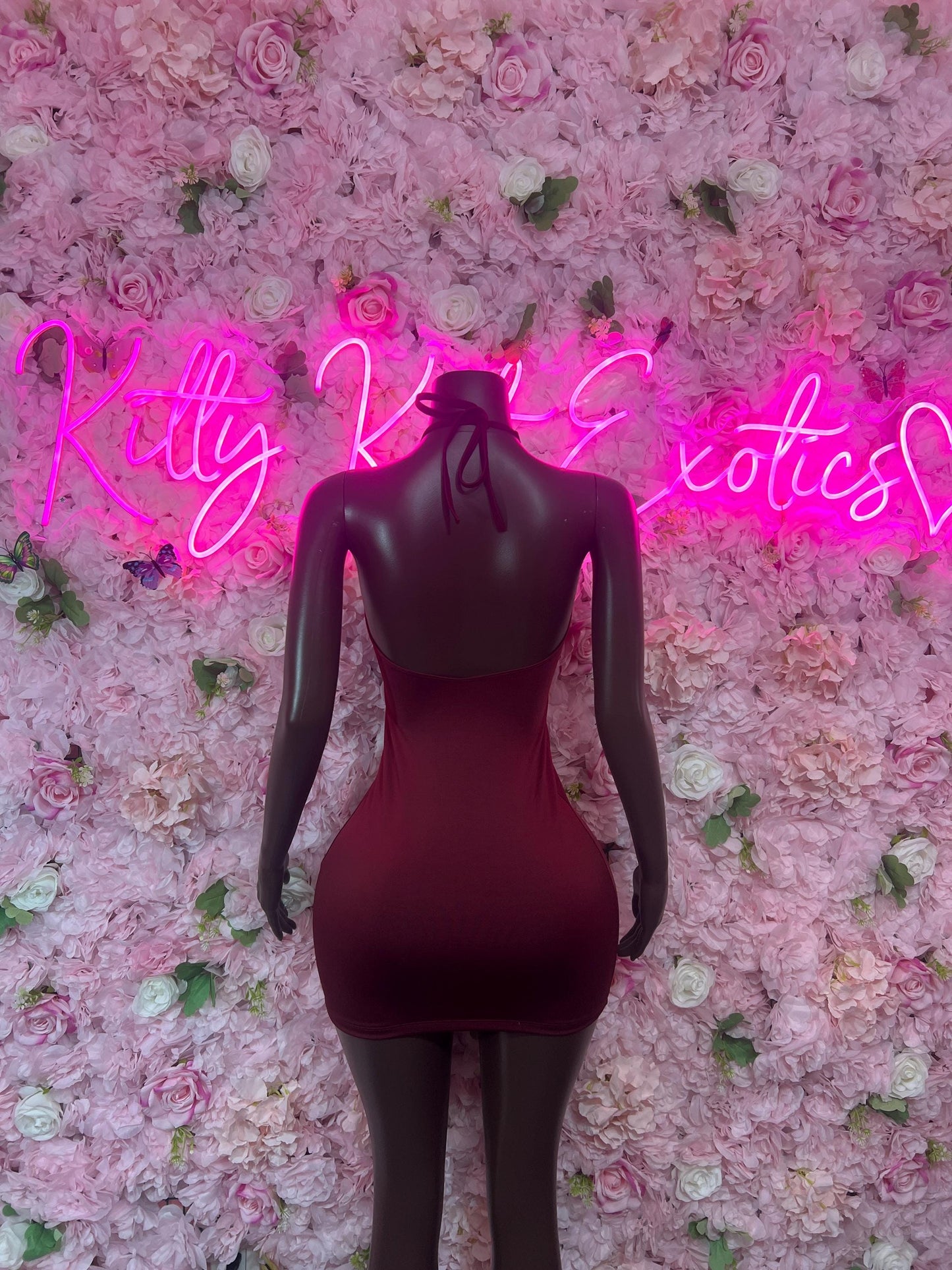 Burgundy Mini Dress  Ravewear - Sexy Festival Outfit, Clubwear, Performance Costume, EDM Party Wear