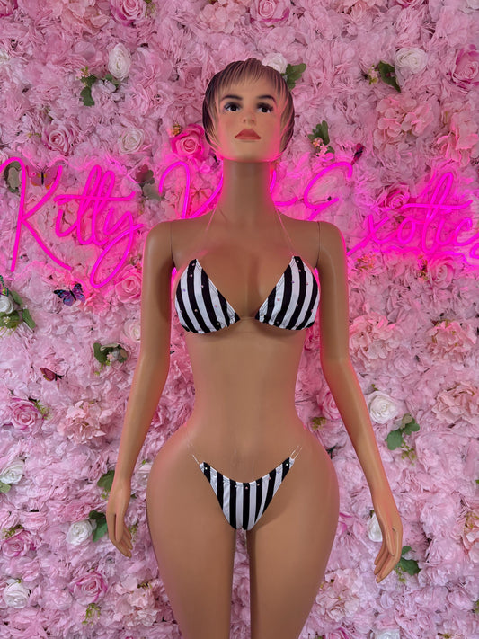 Sexy Referee Costume Set - Two Piece Sports Bikini  for Women - Halloween, Rave, Clubwear, Game Day, Roleplay, Festival Look