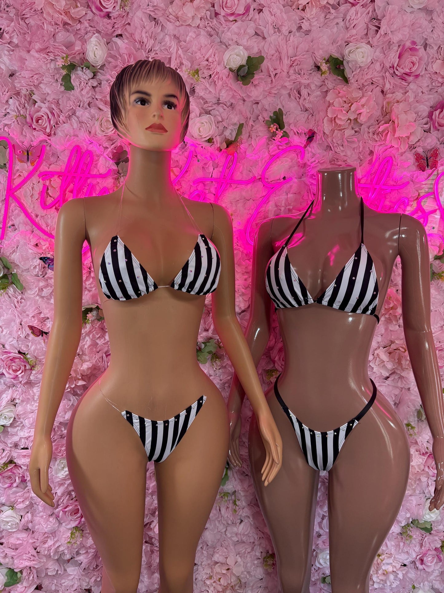 Sexy Referee Costume Set - Two Piece Sports Bikini  for Women - Halloween, Rave, Clubwear, Game Day, Roleplay, Festival Look