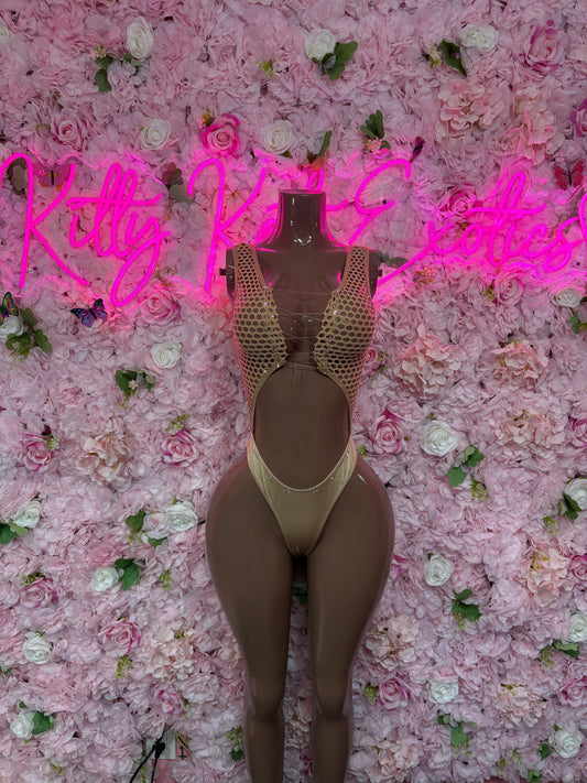 Exotic Dancewear One Piece Nude Bodysuit -  Rave Oufit, Bartender Sexy for Performers, Events