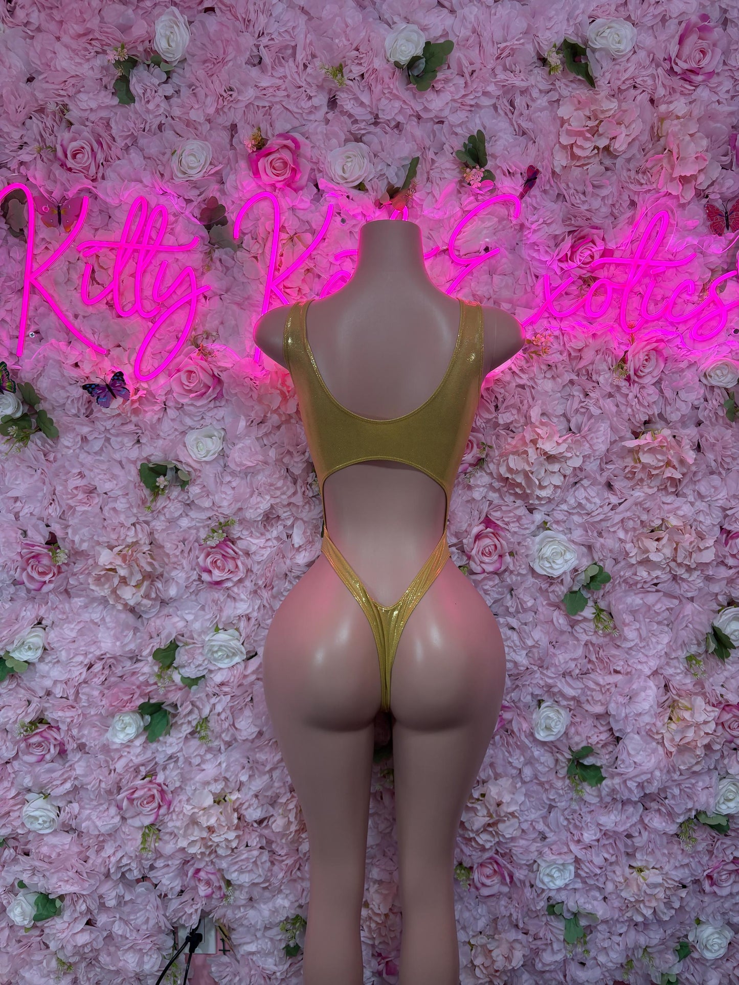 Exotic Dancewear One Piece Gold Bodysuit  -  Rave Oufit, Bartender Sexy for Performers, Events