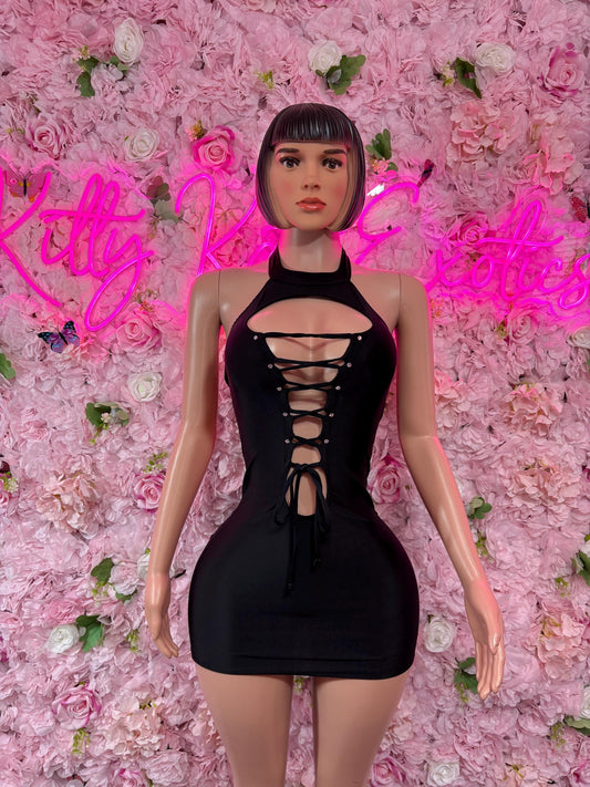 Exotic Dancewear Black Dress - Sexy Performance Costume, Latin Dance Dress, Sultry Clubwear Gown, Bold Dance Outfit, Womens Party Dress