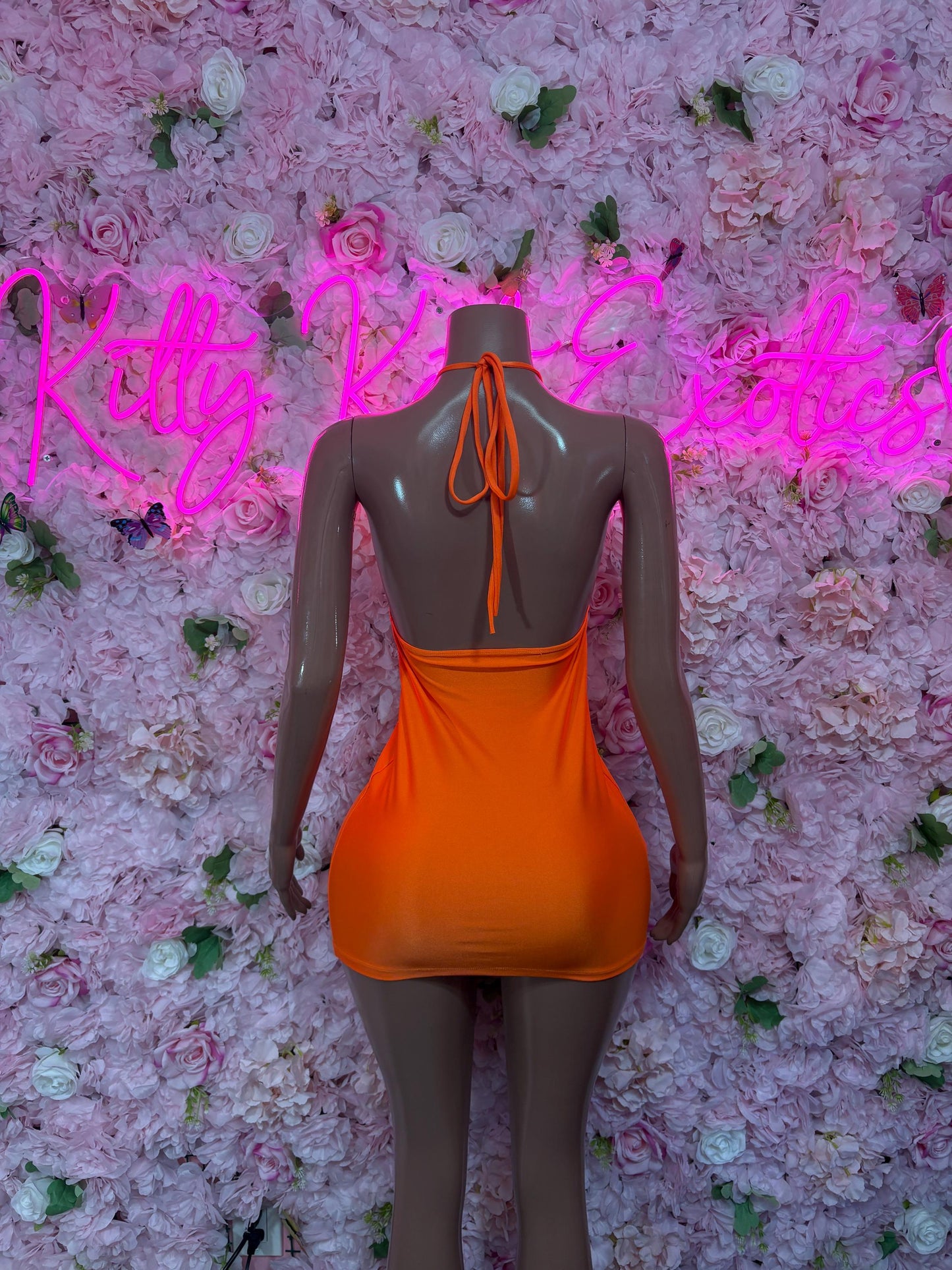 Ravewear Orange Exotic Dancewear Dress - Sexy Latin Dance Costume, Sultry Clubwear Gown, Bold Performance Outfit, Party Dress