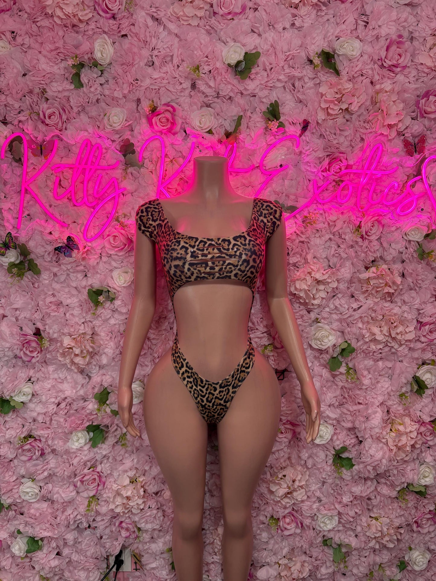 Exotic Dancewear One Piece  Cheetah Print Bodysuit    - Sexy Performance Costume, Latin Sultry, Bold Dance Outfit