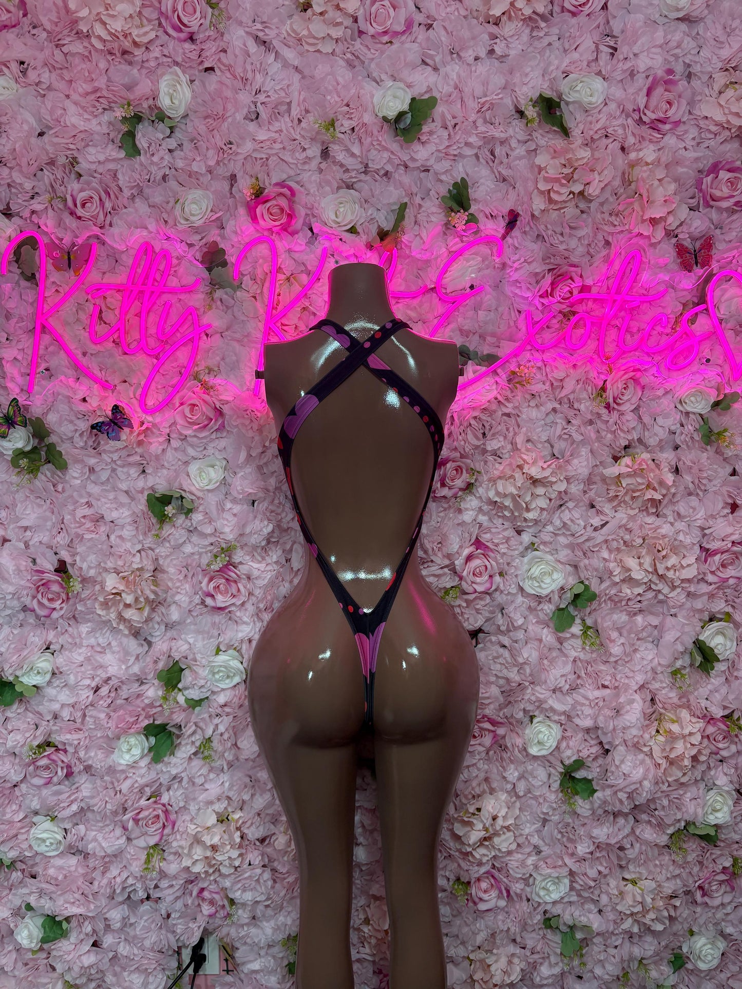 Exotic Dancewear One Piece  Heart Bodysuit    - Sexy Performance Costume, Latin Sultry, Bold Dance Outfit