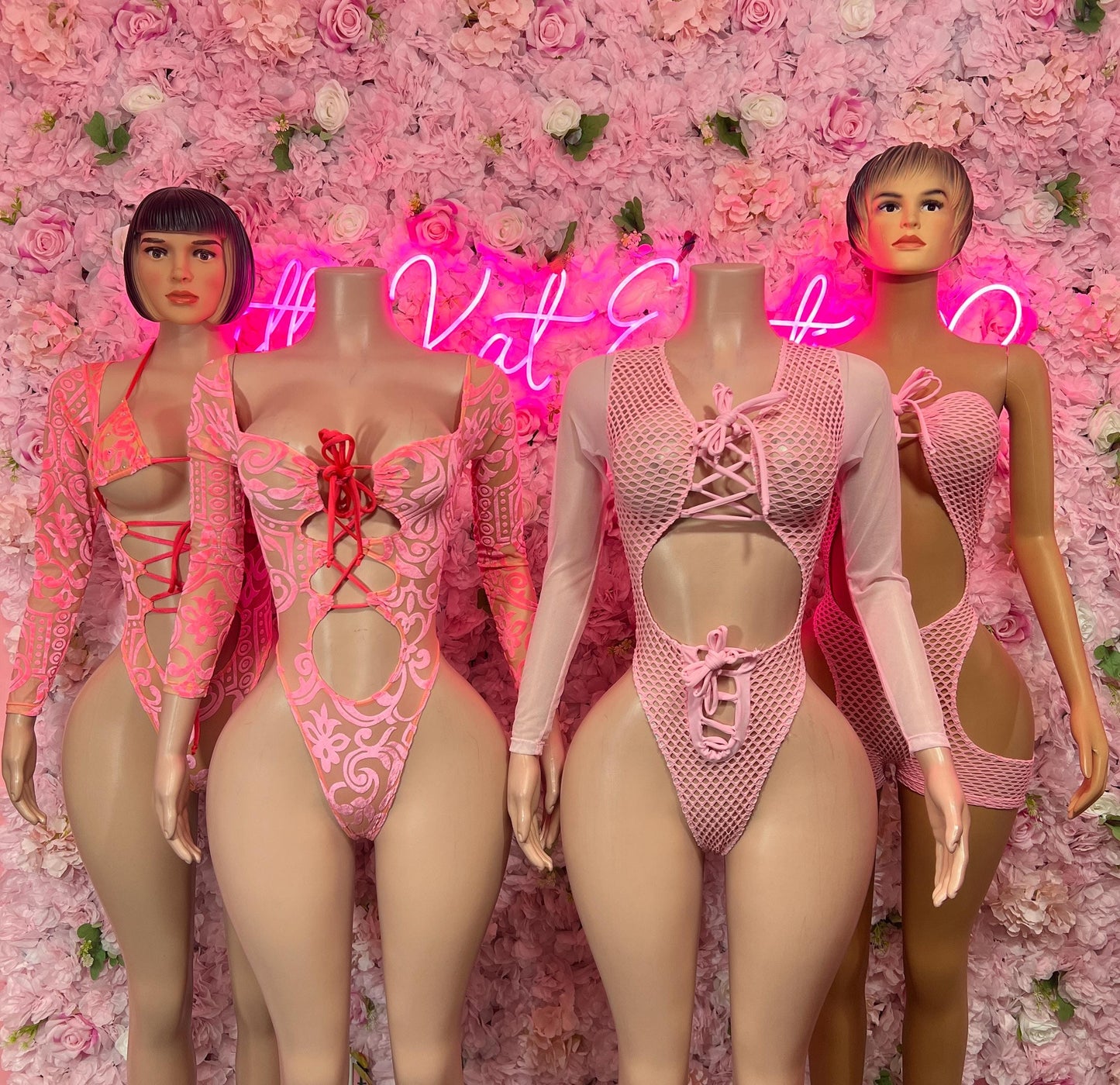 Rave Outfit - Bottlegirl One Piece Bodysuit Pink  - Sexy Performance Costume, Exotic Dancewear, Bold Dance Outfit, Womens Party Outfit