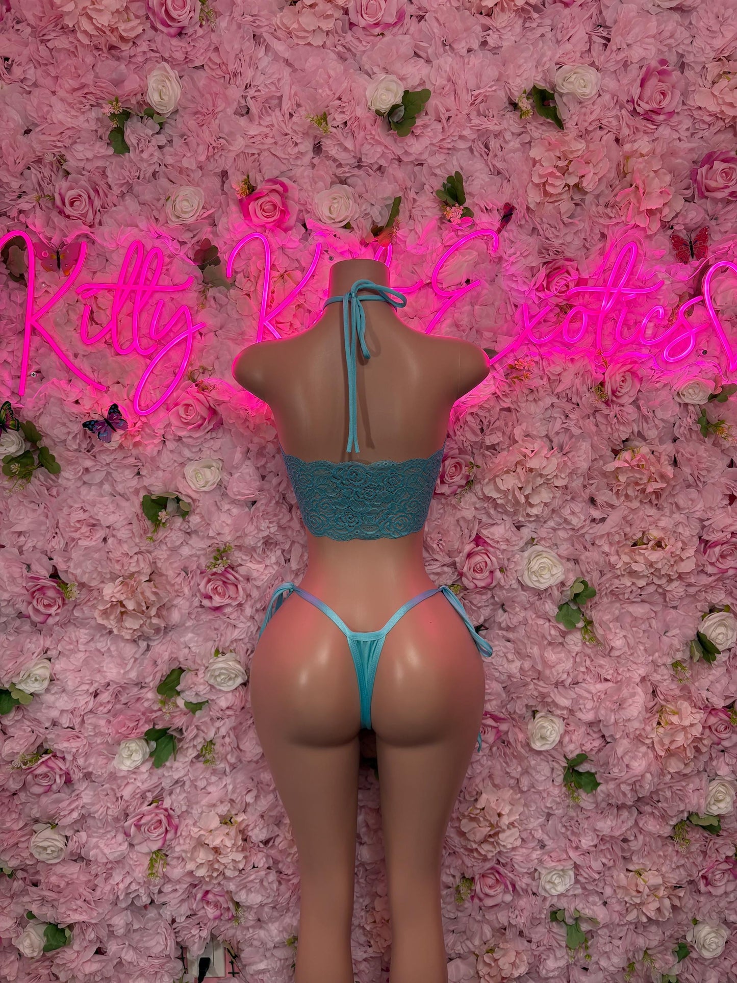 Summer Bikini Two-Piece Teal Lace  Bikini  Exotic Dancewear for Performers, Raves, or Night Out | Bottle girl Outfits