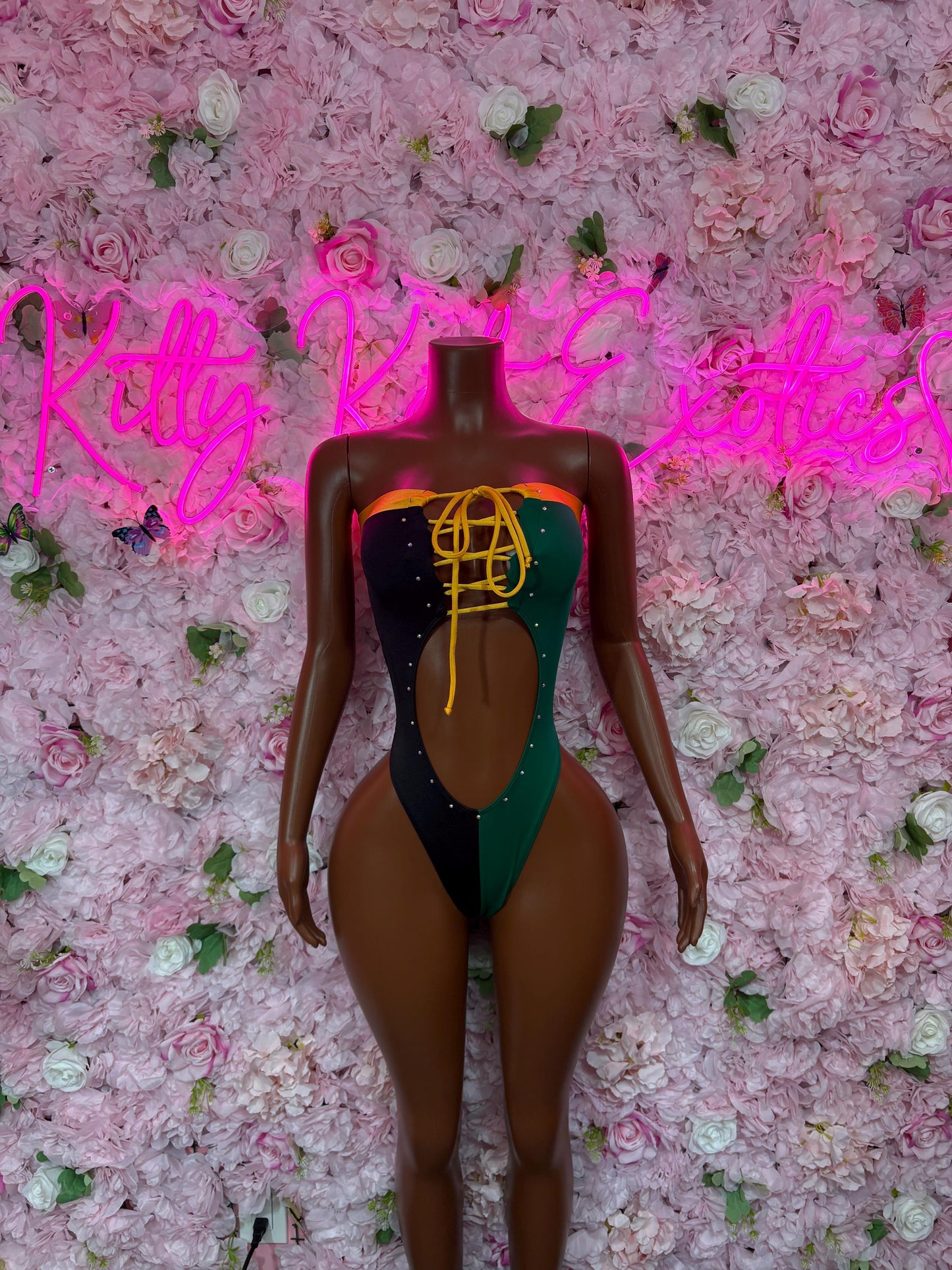 Jamaica Flag Bodysuit Set | One-Piece Swimsuit | Festival Outfit | Jamaica Bikini | Country Flag Swimwear | Beachwear | Carnival Outfit