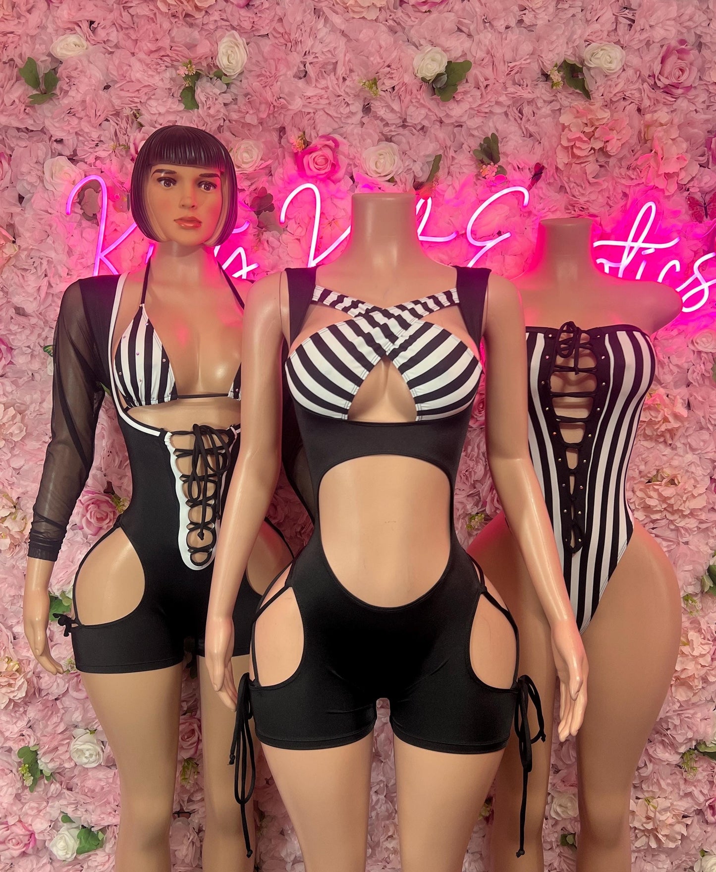 Bottlegirl Referee Costume Set - One-Piece Sports Bodysuit for Halloween, Game Day, Clubwear, Sports Bar,  Roleplay & Festivals