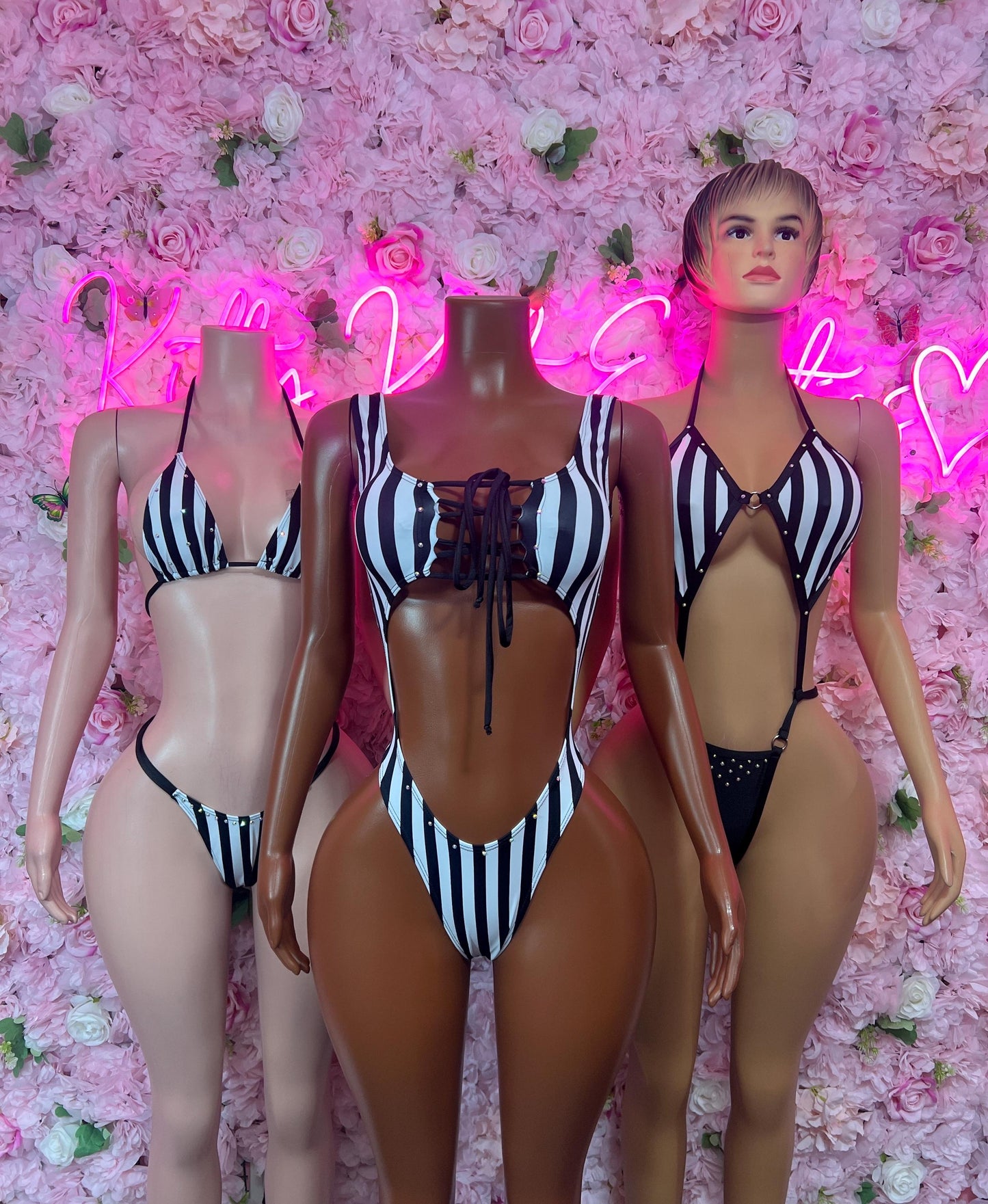 Bottlegirl Referee Costume Set - Two-Piece Sports Bikini for Halloween, Game Day, Clubwear, Sports Bar,  Roleplay & Festivals