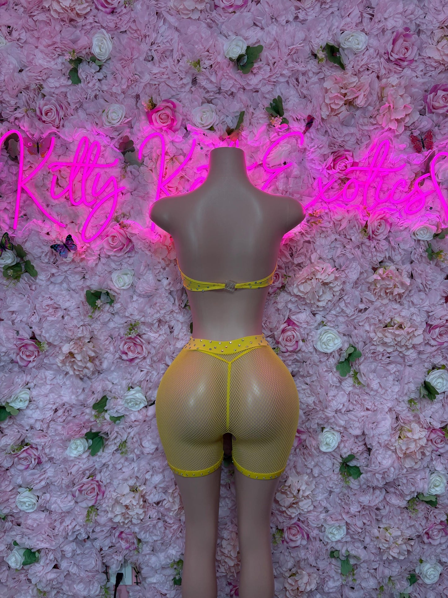 Fishnet Bodysuit One-Piece Yellow  Exotic Dancewear, Ravewear for Performers, Raves, or Night Out | Bottle girl Outfits