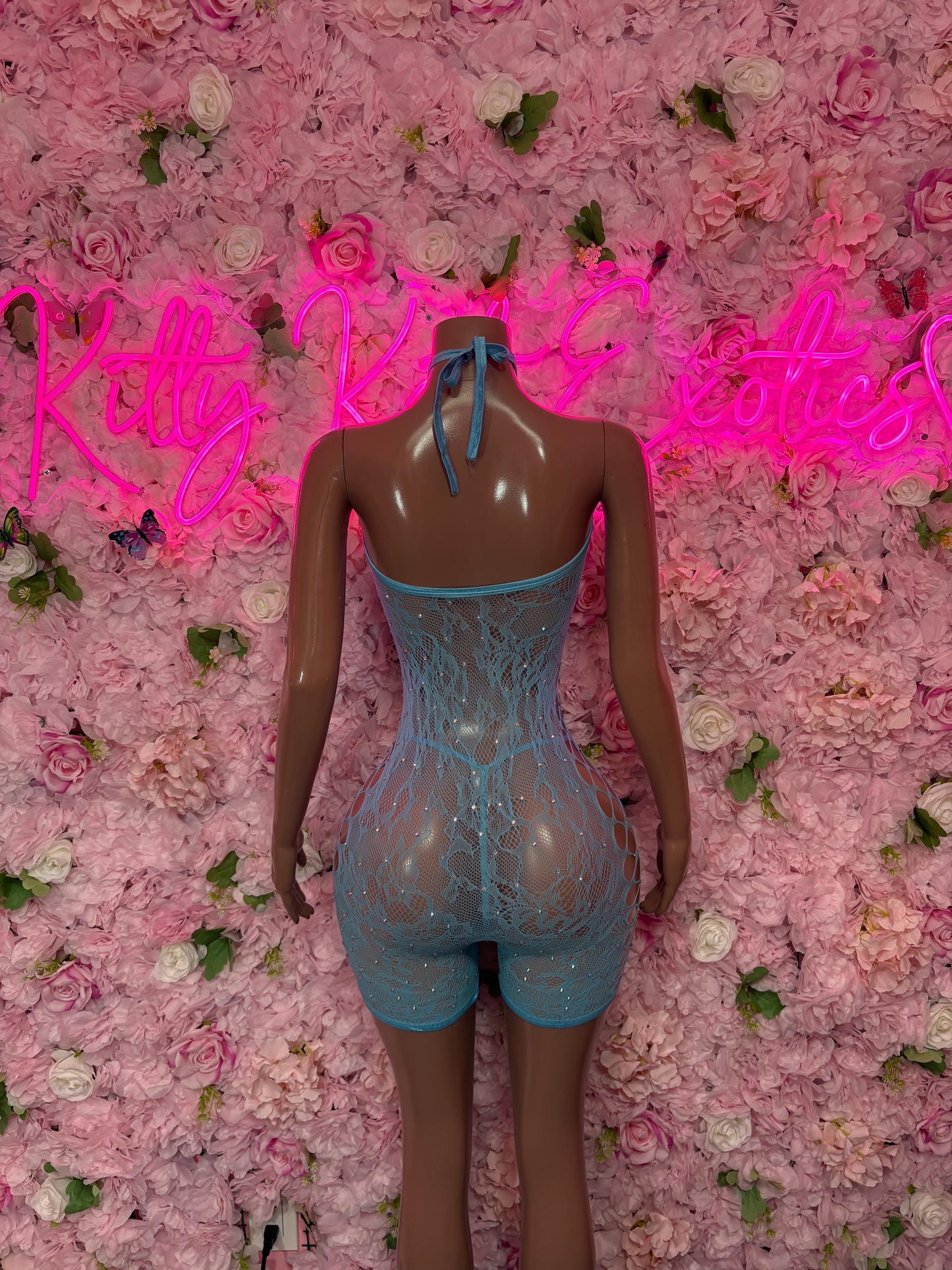 Fishnet Bodysuit One-Piece Baby Blue  Exotic Dancewear, Ravewear for Performers, Raves, or Night Out | Bottle girl Outfits