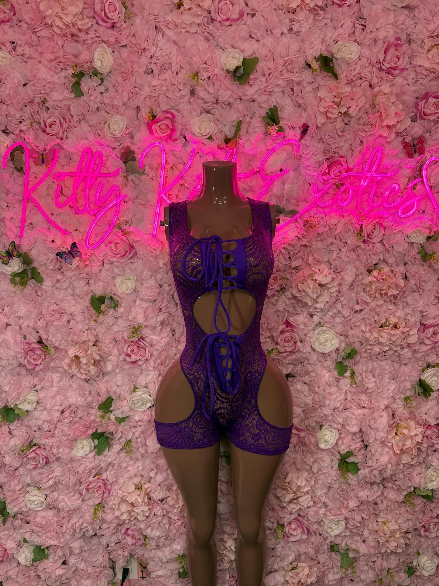 Bottlegirl Bodysuit One-Piece Purple Lace  Exotic Dancewear, Ravewear for Performers, Raves, or Night Out | Bottle girl Outfits