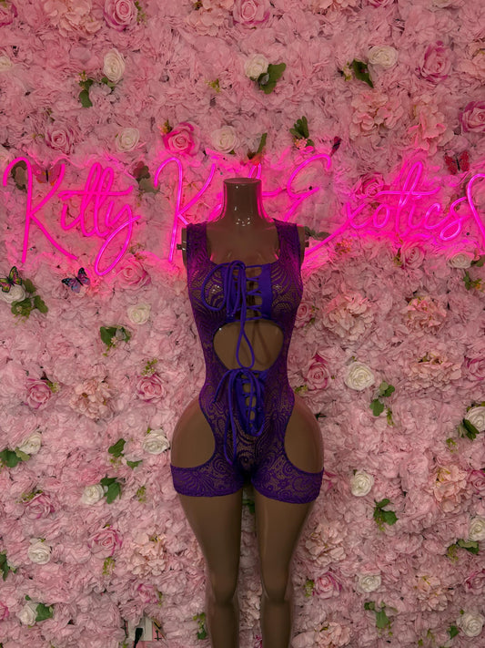 Bottlegirl Bodysuit One-Piece Purple Lace  Exotic Dancewear, Ravewear for Performers, Raves, or Night Out | Bottle girl Outfits