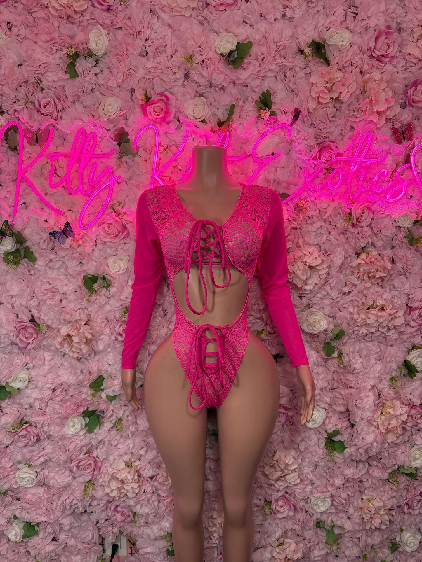 Bottlegirl Bodysuit One-Piece Pink Lace  Exotic Dancewear, Ravewear for Performers, Raves, or Night Out | Bottle girl Outfits