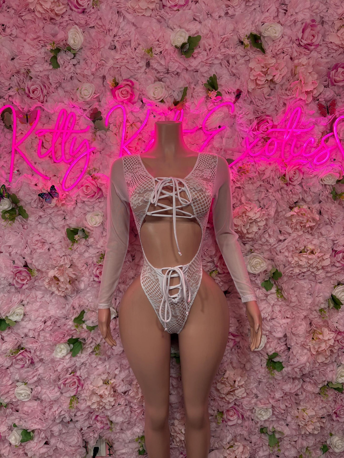 Bottlegirl Bodysuit One-Piece White Lace  Exotic Dancewear, Ravewear for Performers, Raves, or Night Out | Bottle girl Outfits