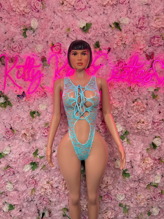 Bottlegirl Bodysuit One-Piece Teal Lace  Exotic Dancewear, Ravewear for Performers, Raves, or Night Out | Bottle girl Outfits