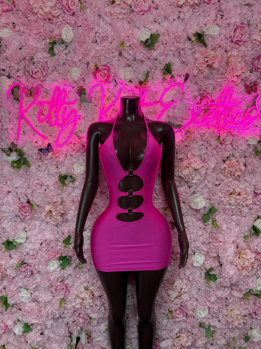 Exotic Dancewear Pink Dress  Sexy Party Outfit, Clubwear, or Night Out Fashion | Shiny and Bold Statement Look Women's Clothing