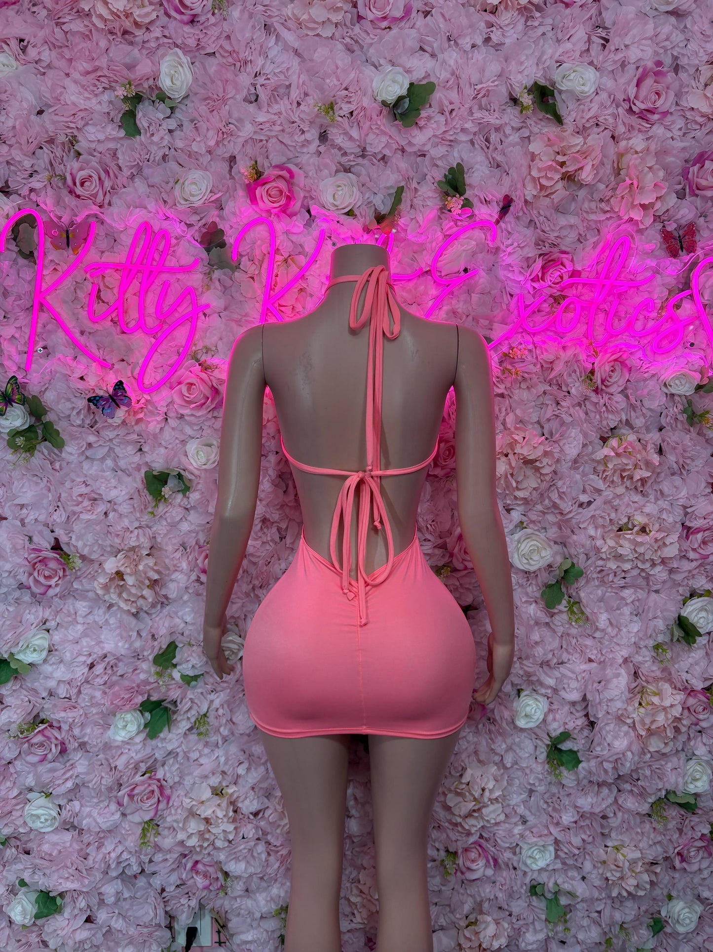 Summer Exotic Dancewear Peach Dress  Sexy Party Outfit, Clubwear, or Night Out Fashion | Shiny and Bold Statement Look Women's Clothing