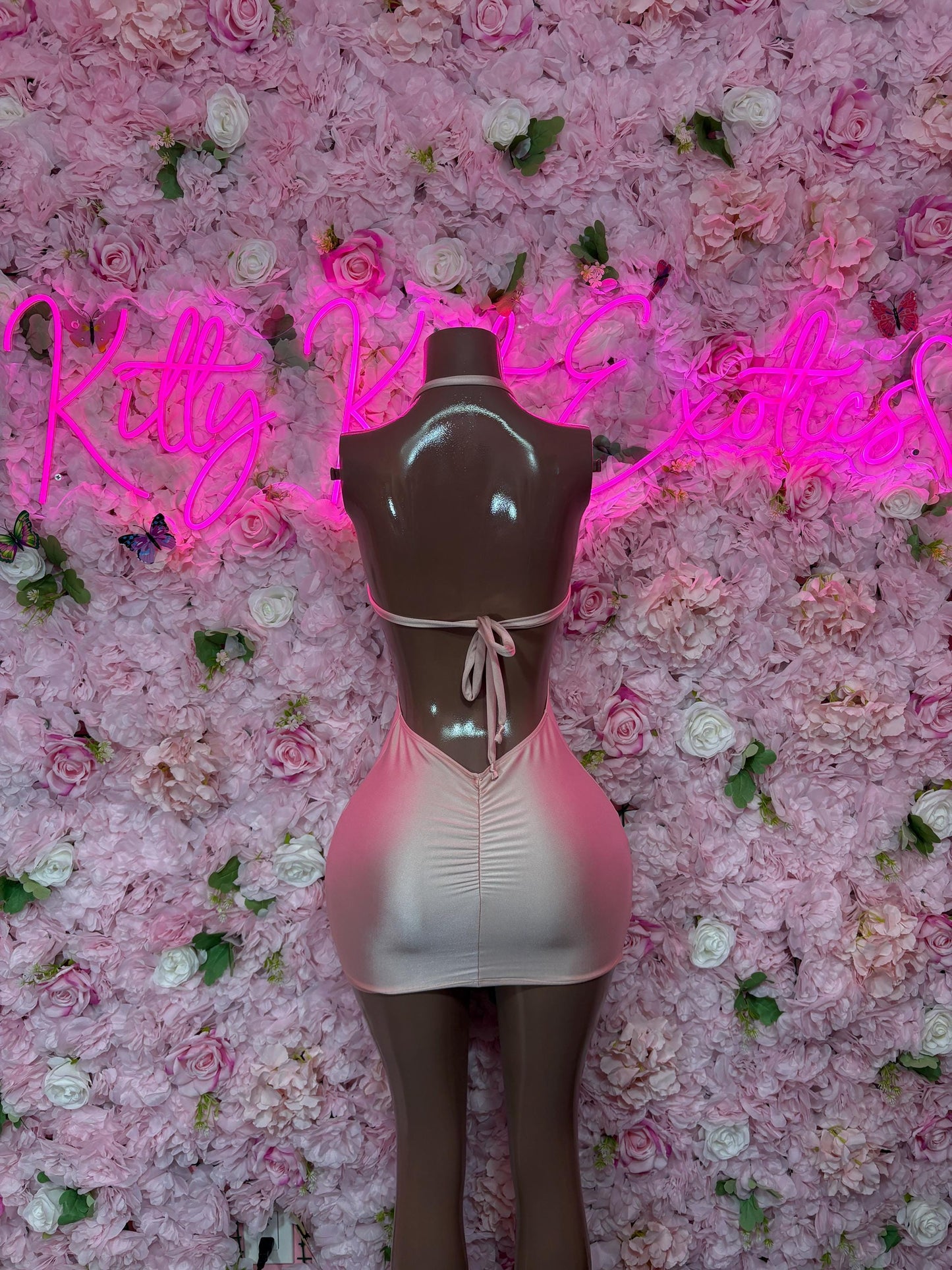 Exotic Dancewear Nude Dress  Sexy Party Outfit, Clubwear, or Night Out Fashion | Shiny and Bold Statement Look Women's Clothing