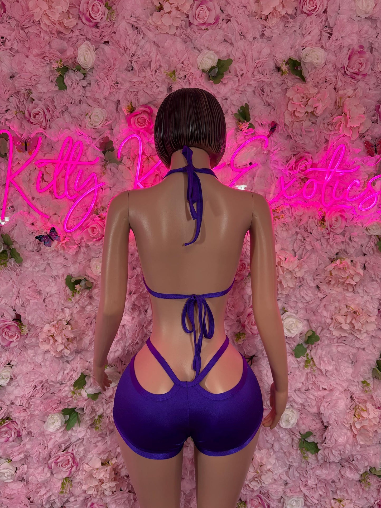 Rave Outfit Two Pice Set Purple Crop Top | Festival Outfit | Sexy Dancewear | Exotic Clubwear | Bottle Girl Outfit