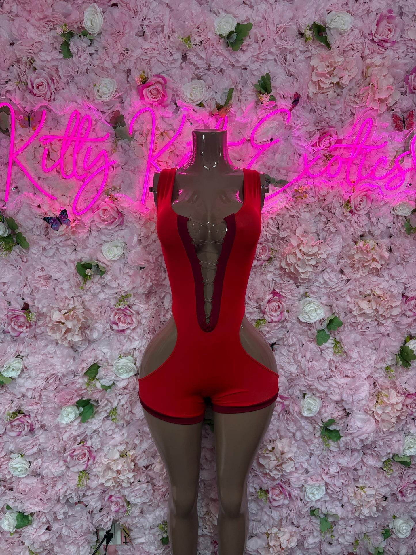 Ravewear  Bodysuit One-Piece Red  Exotic Dancewear, Ravewear for Performers, Raves, or Night Out | Bottle girl Outfits