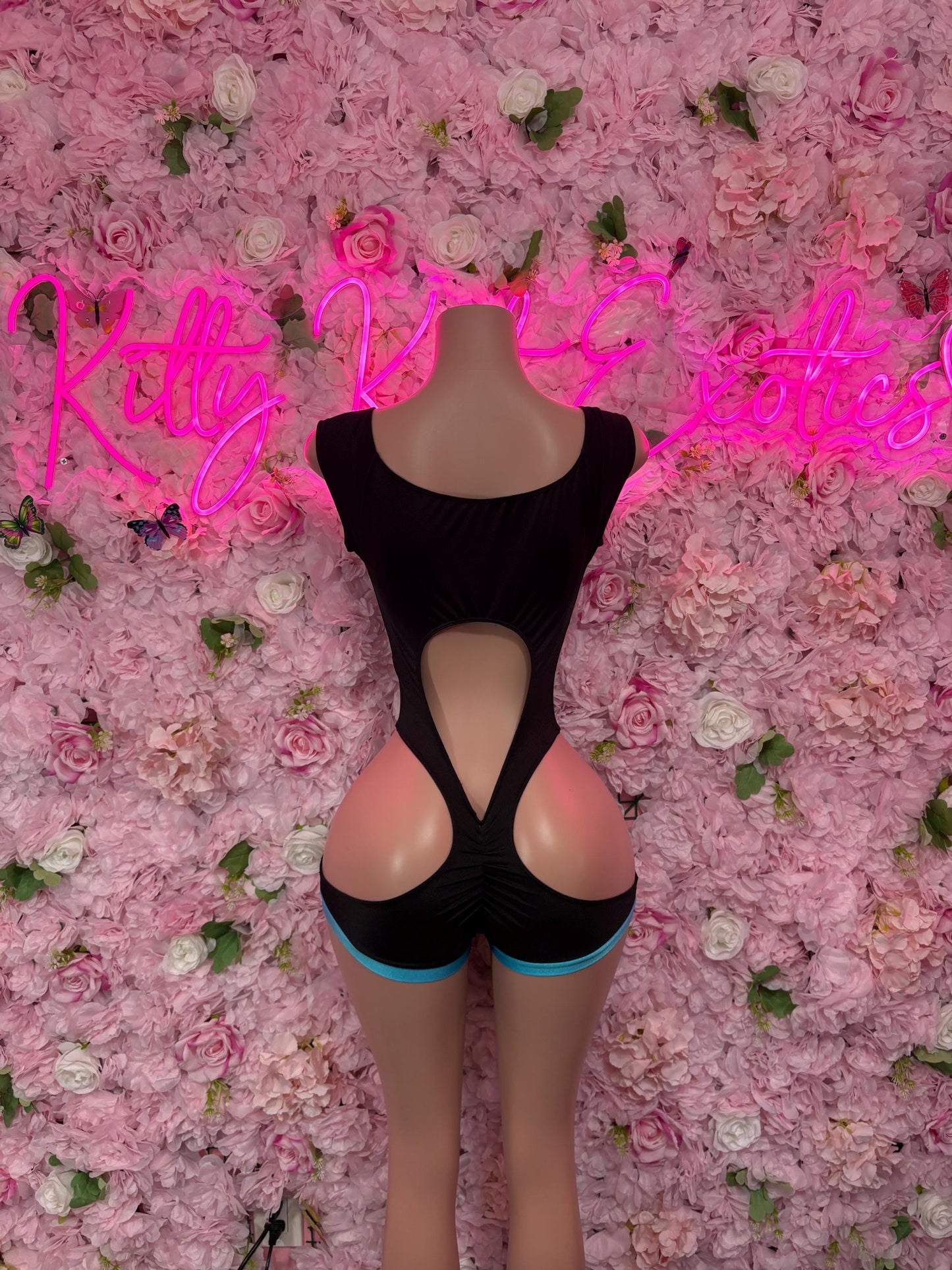 Ravewear  Bodysuit One-Piece Black and Blue  Exotic Dancewear, Ravewear for Performers, Raves, or Night Out | Bottle girl Outfits