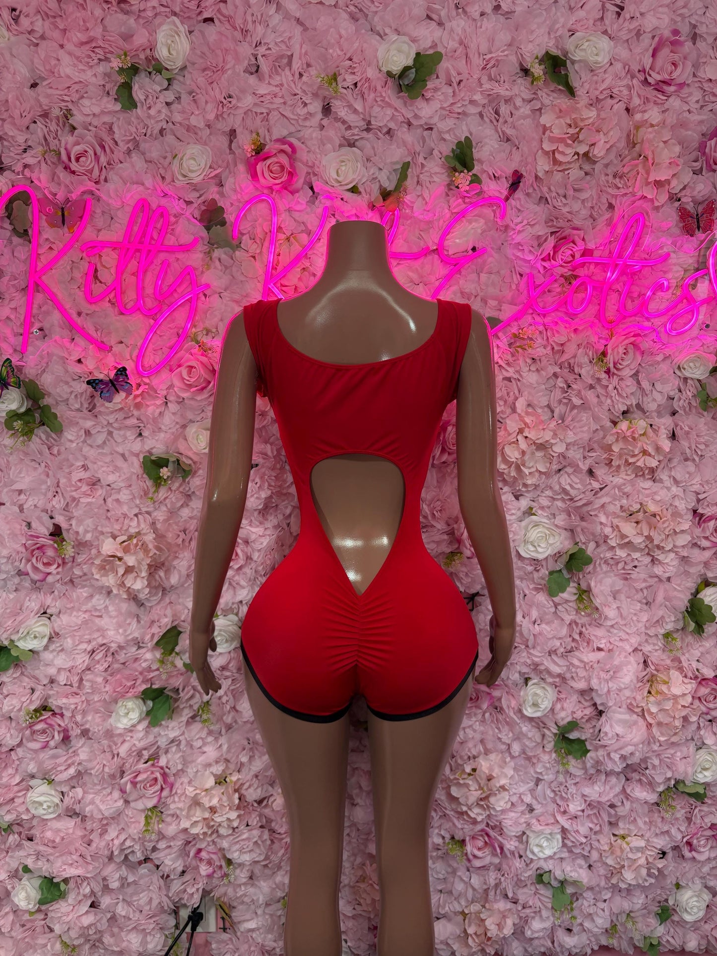 Rave Wear  Bodysuit One-Piece Red  Exotic Dancewear, Ravewear for Performers, Raves, or Night Out | Bottle girl Outfits