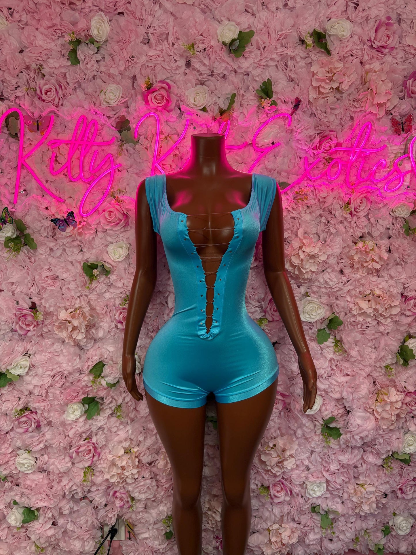 Rave Wear  Bodysuit One-Piece Turquoise   Exotic Dancewear, Ravewear for Performers, Raves, or Night Out | Bottle girl Outfits