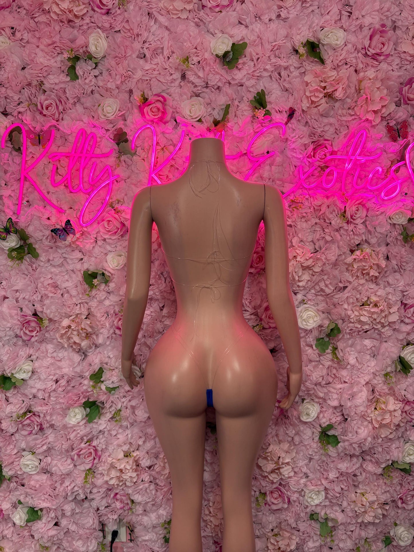 Exotic Dancewear Two Piece Blue Rhinestone Floral Set Dancewear Festival Wear Exotic Ravewear Costume Performer Outfit