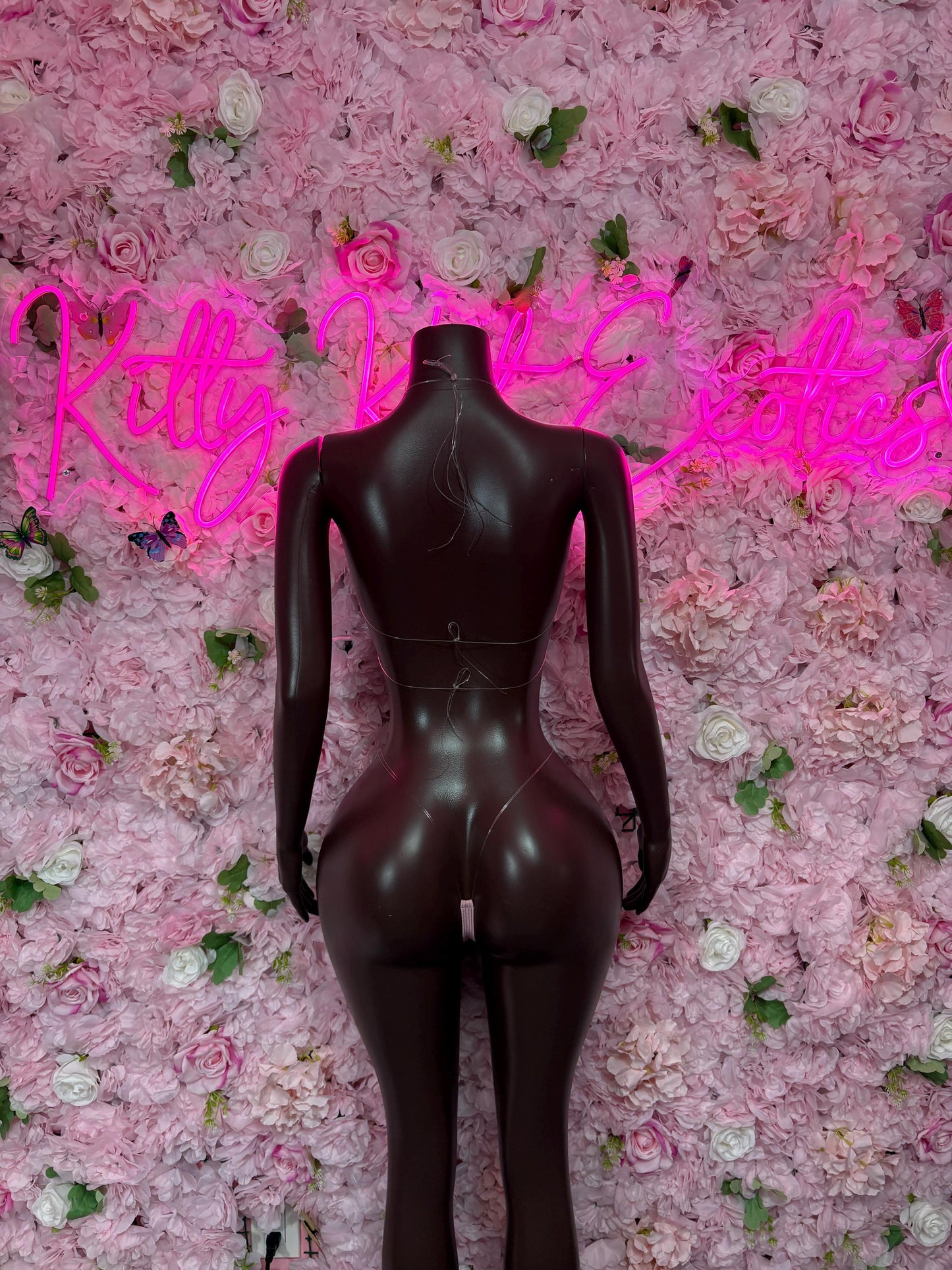 Exotic Dancewear Two Piece Pink Rhinestone Floral Set Dancewear Festival Wear Exotic Ravewear Costume Performer Outfit