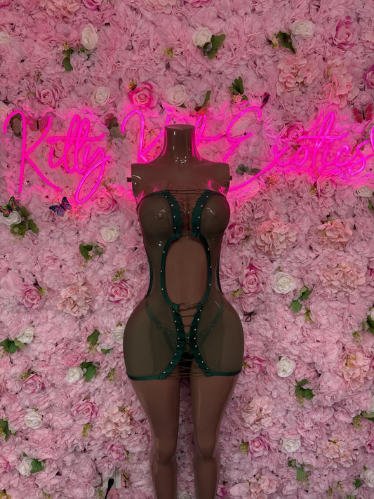 Exotic Dancewear Forrest Green Dress  Sexy Clubwear & Dancewear for Raves, Parties, or Festivals | Bold and Eye-Catching Outfit