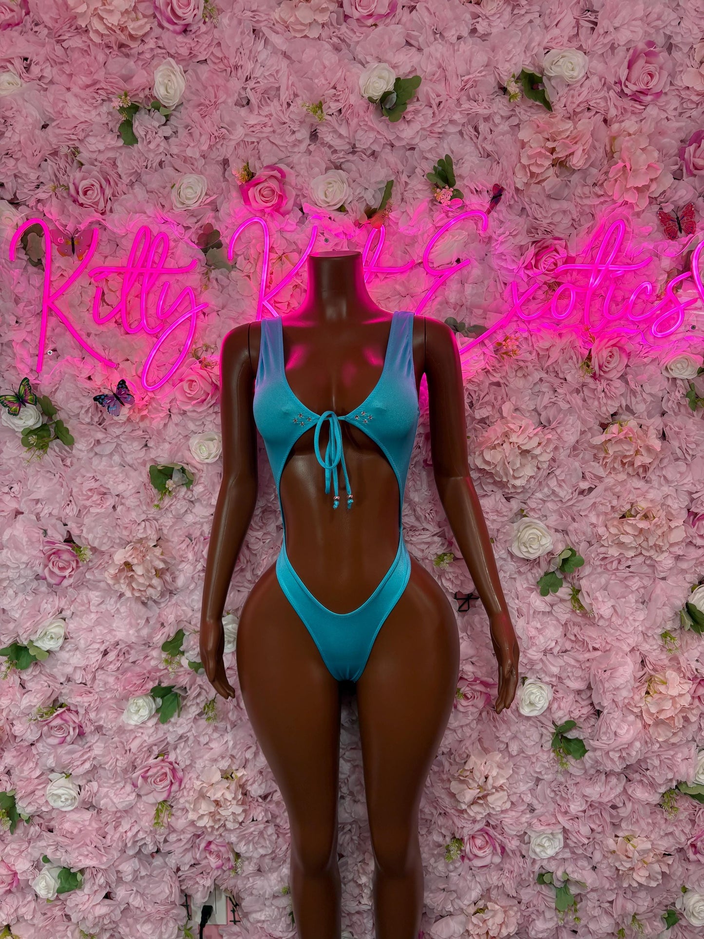 Exotic Dancewear  One -Piece Blue Bodysuit  Festival & Rave Wear, Dancewear for Women