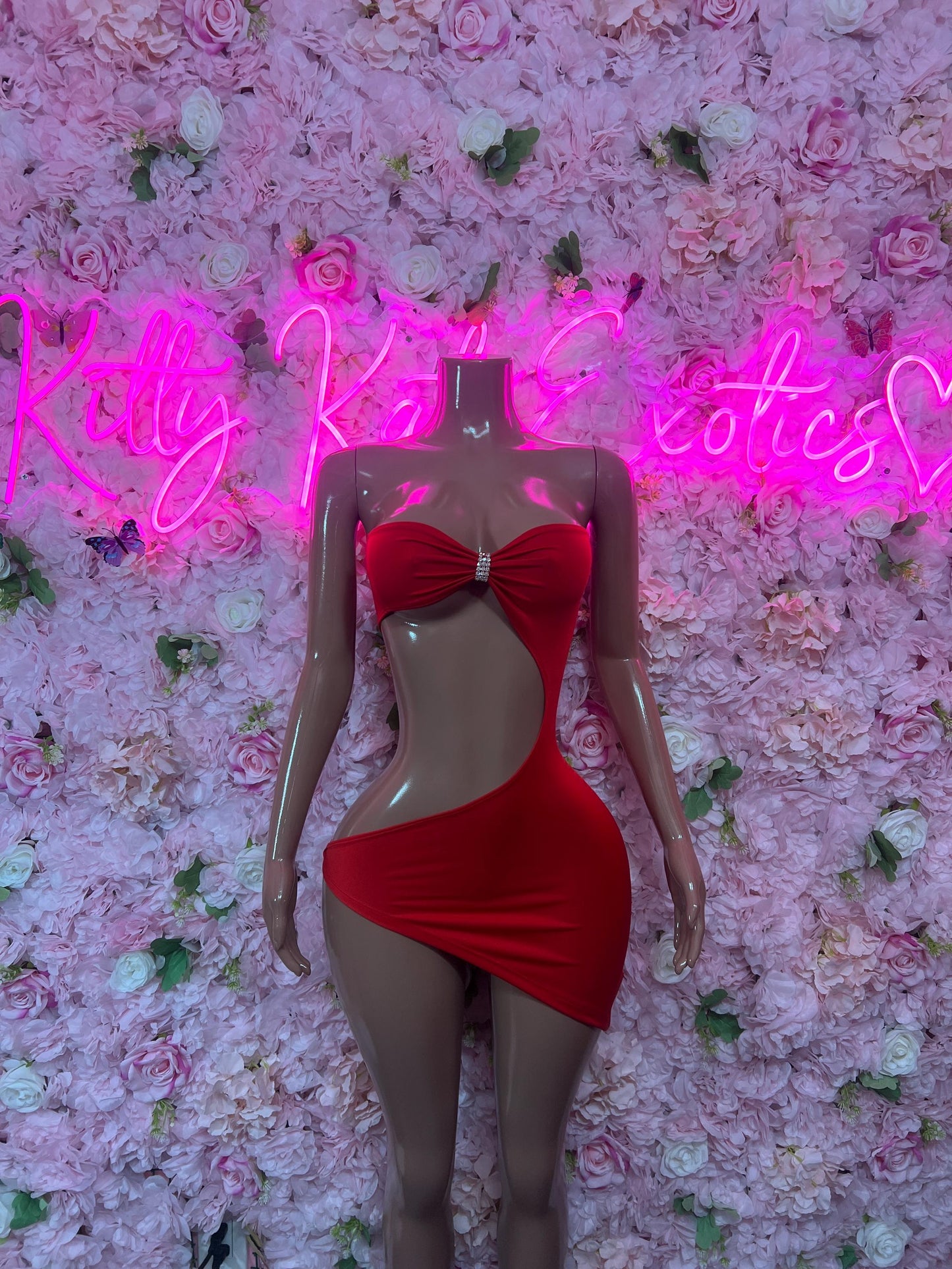Rave Outfit - Red Dress-  Ravewear - Sexy Festival Outfit, Clubwear, Performance Costume, EDM Party Wear