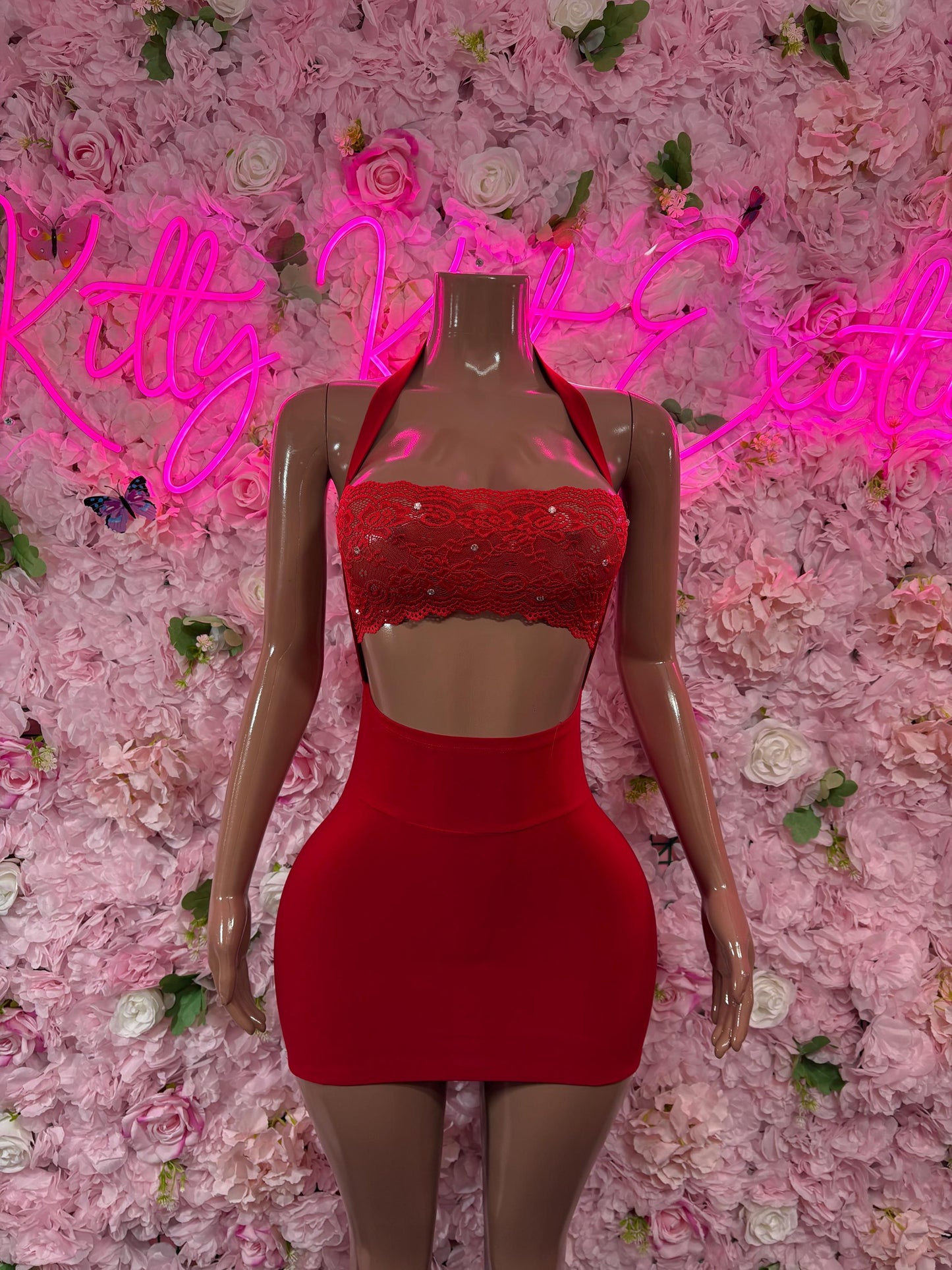 Rave Outfit - Red Dress-  Ravewear - Sexy Festival Outfit, Clubwear, Performance Costume, EDM Party Wear