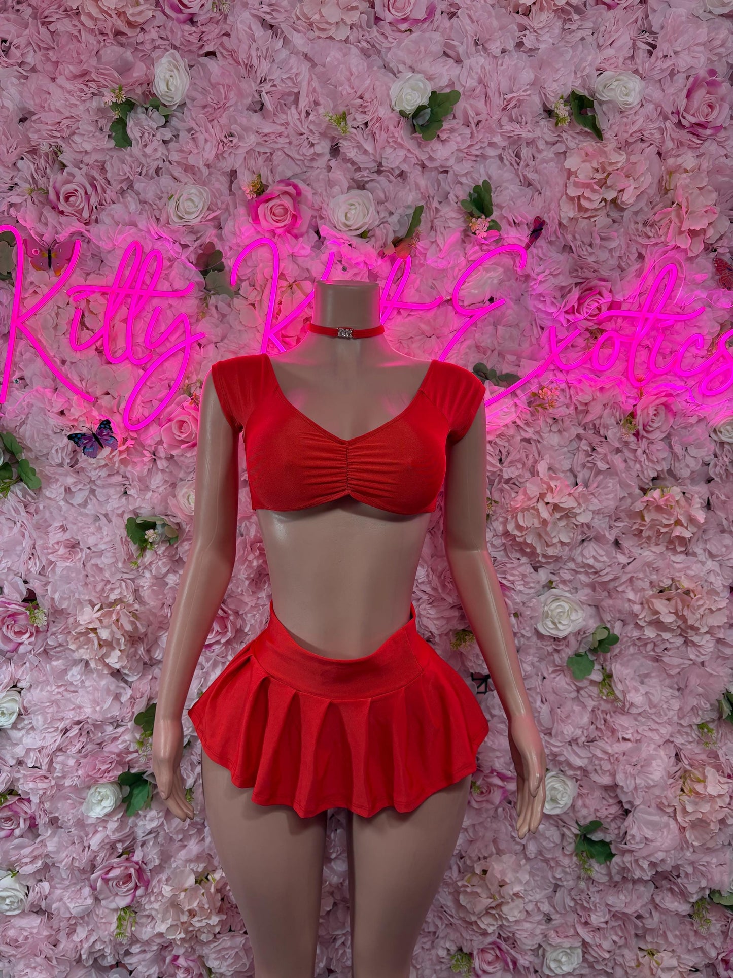 Exotic Dancewear - Two Piece Skirt Set -  Ravewear - Sexy Festival Outfit, Clubwear, Performance Costume, EDM Party Wear