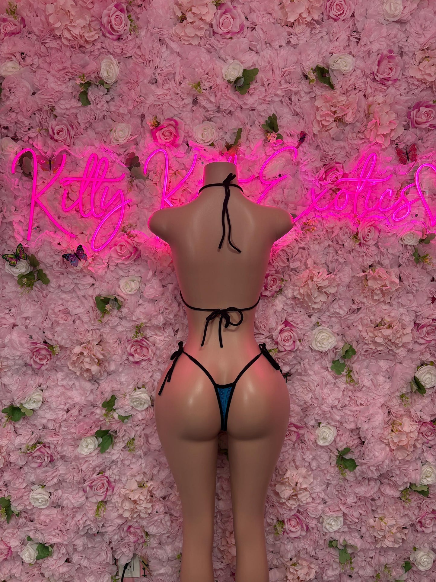 Summer Bikini Swimwear Two-Piece Blue Metallic Bikini  Cute Swimsuit Set for Beach, Pool, or Vacation | Exotic Dancewear Festival wear