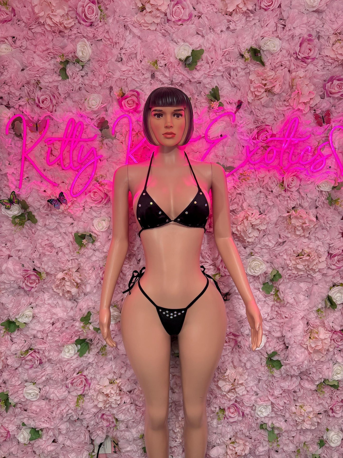 Summer Bikini Swimwear Two-Piece Black Bikini  Cute Swimsuit Set for Beach, Pool, or Vacation | Exotic Dancewear Festival wear