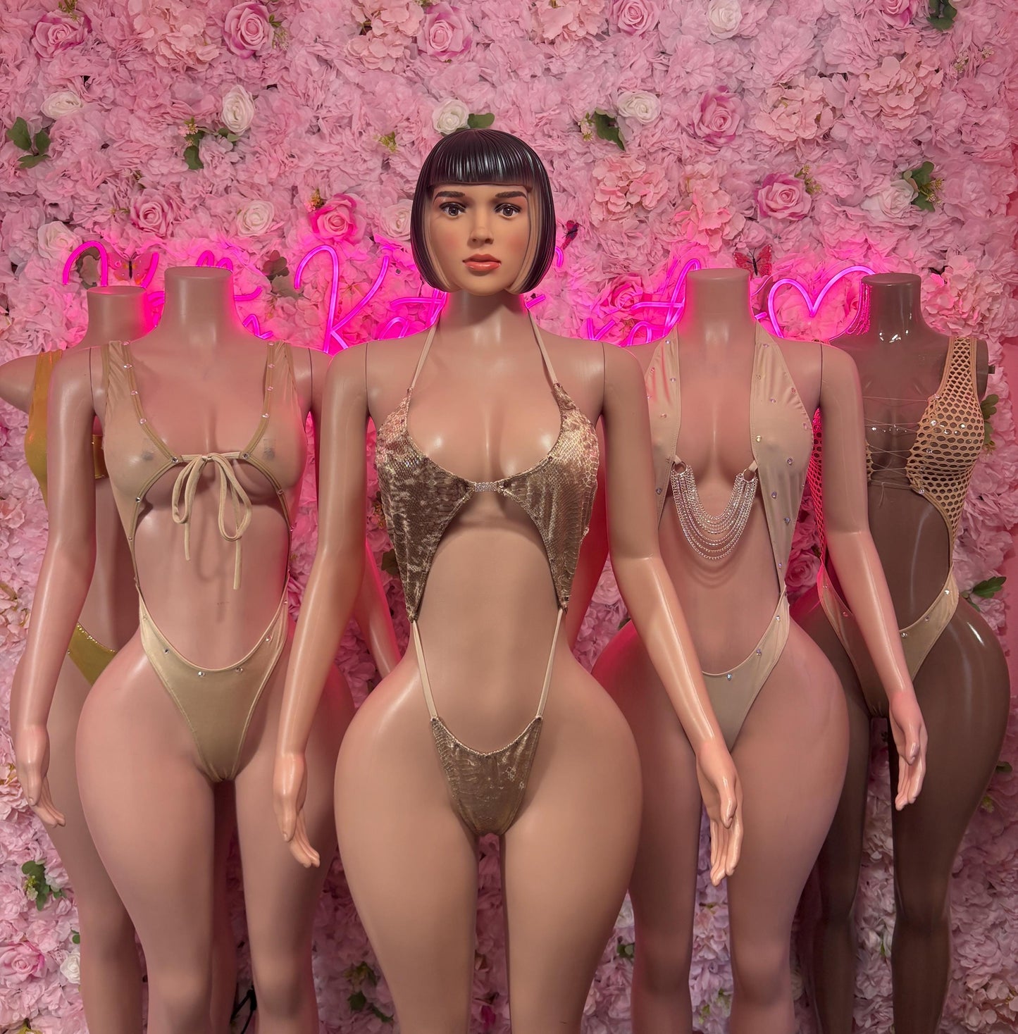 Exotic Dancewear One Piece Nude Bodysuit -  Rave Oufit, Bartender Sexy for Performers, Events