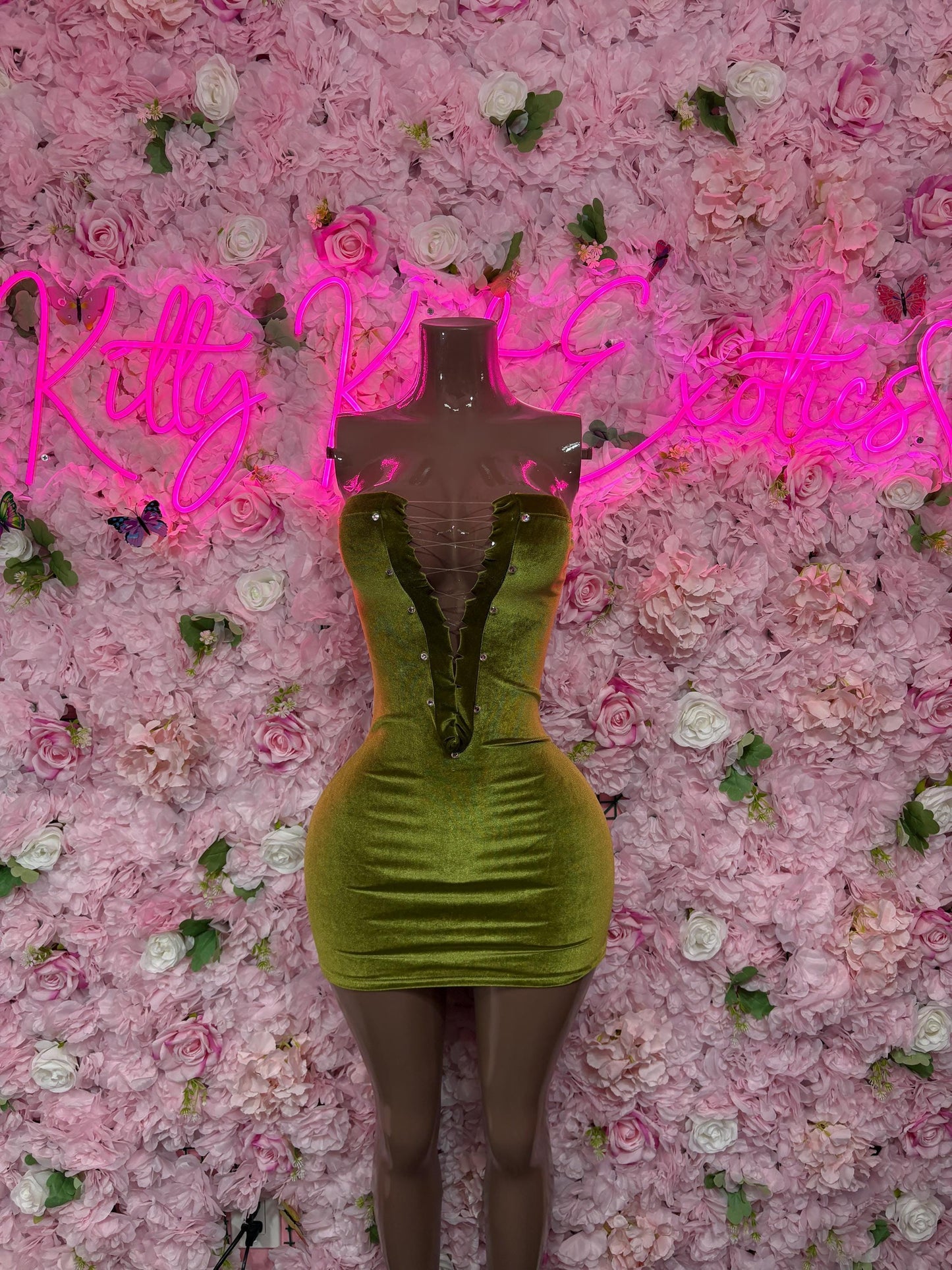Exotic Dancewear Dress  Green -  Sexy Dance Costume, Sultry Clubwear Gown, Bold Performance Outfit, Party Dress