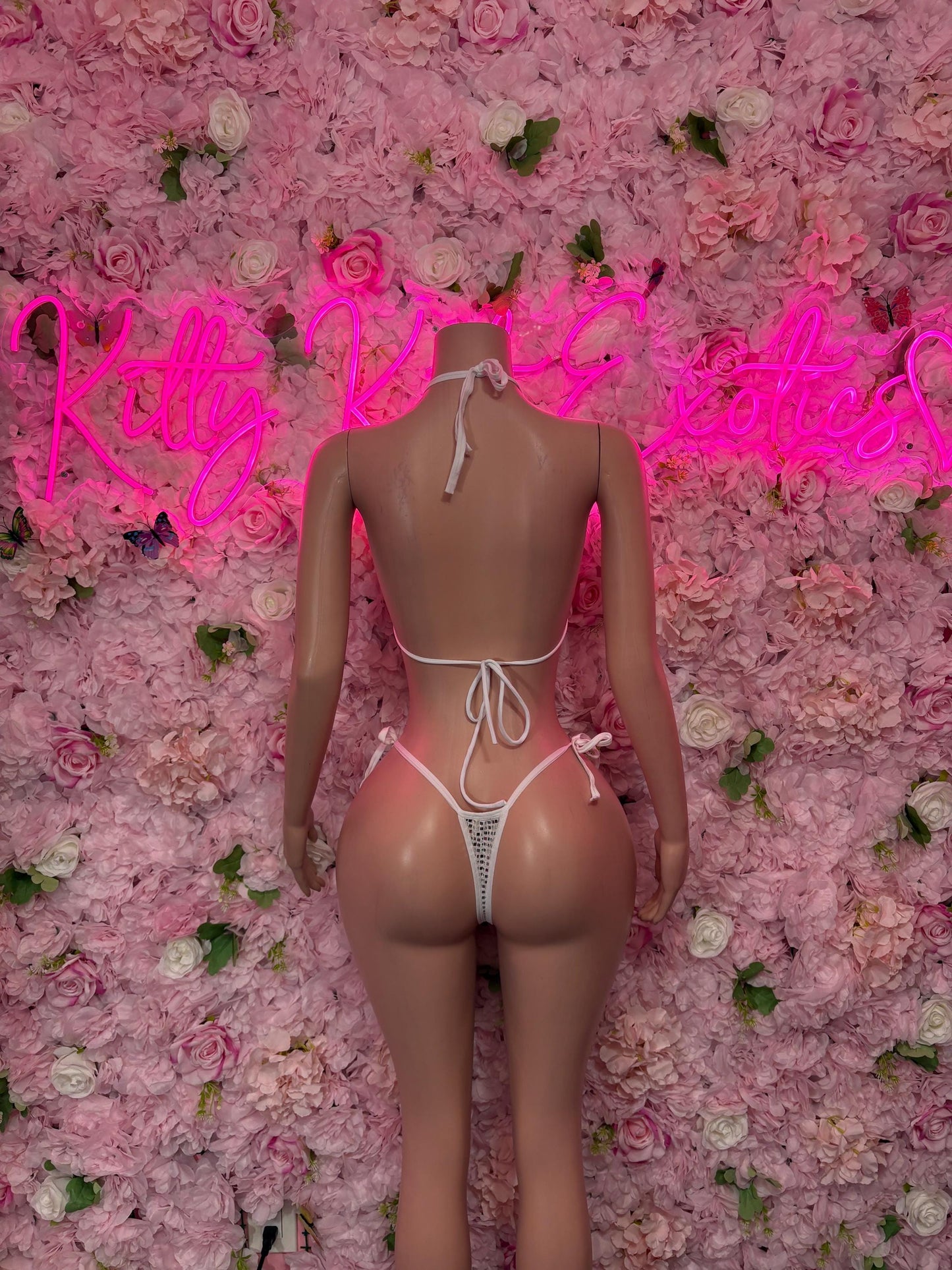 Summer Bikini Two-Piece White Metallic Gstring  Bikini  Cute Swimsuit Set for Beach, Pool, or Vacation | Exotic Dancewear Festival wear