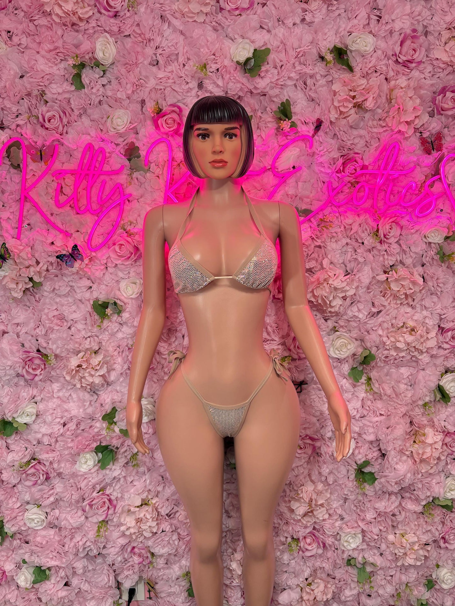 Summer Bikini Two-Piece Gold Metallic Gstring  Bikini  Cute Swimsuit Set for Beach, Pool, or Vacation | Exotic Dancewear Festival wear